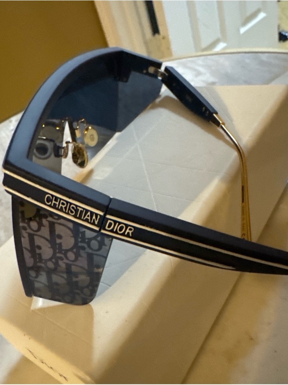 Dior Shield Sunglasses in blue with Dior Logo Print - Picture 3 of 5